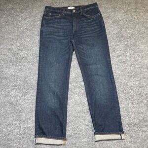 Spoke Selvedge Jeans Mens W34 L31 Blue 12oz Build‎ B Regular Cotton Denim Dark